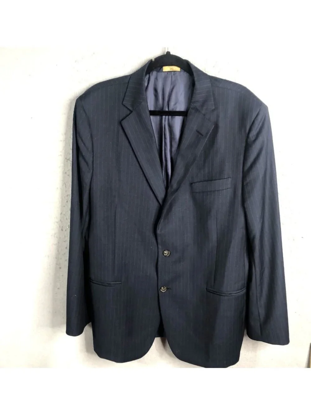 Brooks Brothers 346 Blazer Men 45R Navy Blue Wool Fitzgerald Pinstriped Jacket